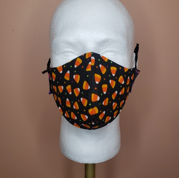 Face Mask Reusable Reversible Washable Halloween Candy Corn Print - Picture 4 of 8